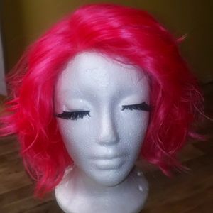 NEON PINK deep part lace wig